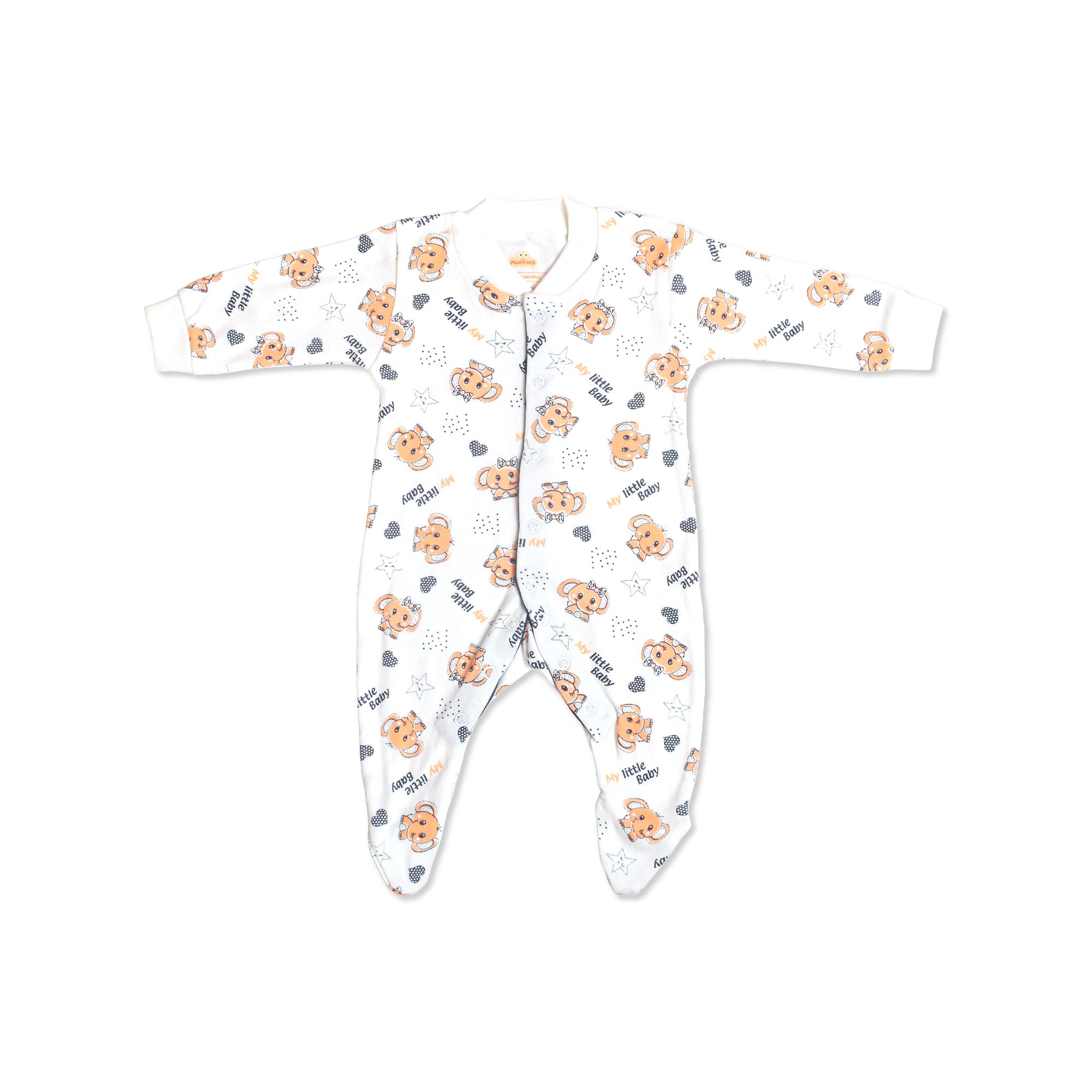 Printed Cotton Baby Footie - Single
