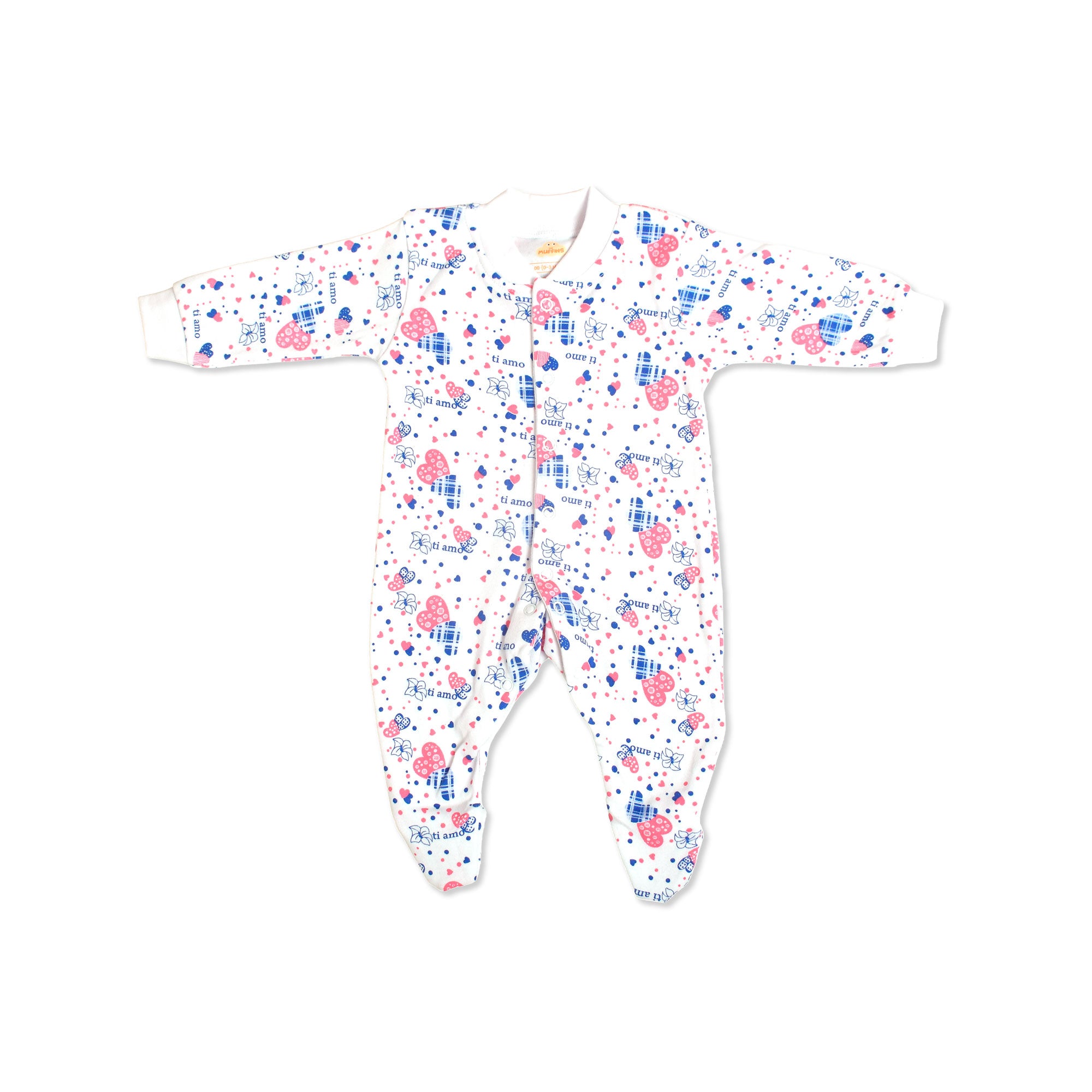 Printed Cotton Baby Footie - Single