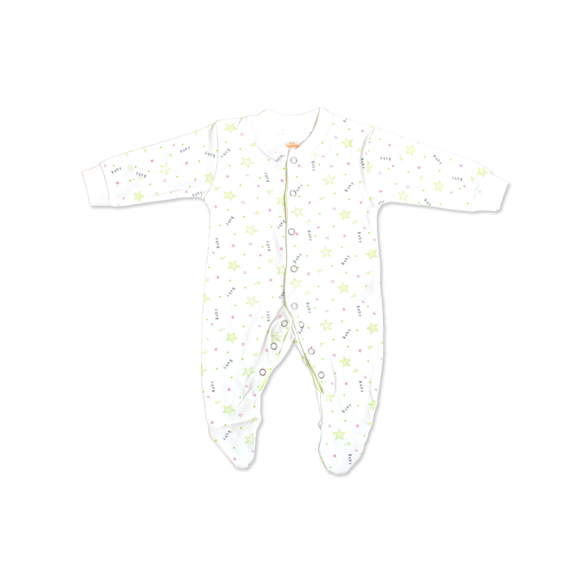 Printed Cotton Baby Footie - Single