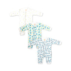 Printed Cotton Baby Jumpsuit - 3 Pack Bundle
