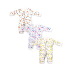 Printed Cotton Baby Jumpsuit - 3 Pack Bundle