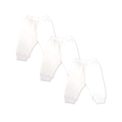 White Cotton Baby Pants – Bundle (3 Pieces)