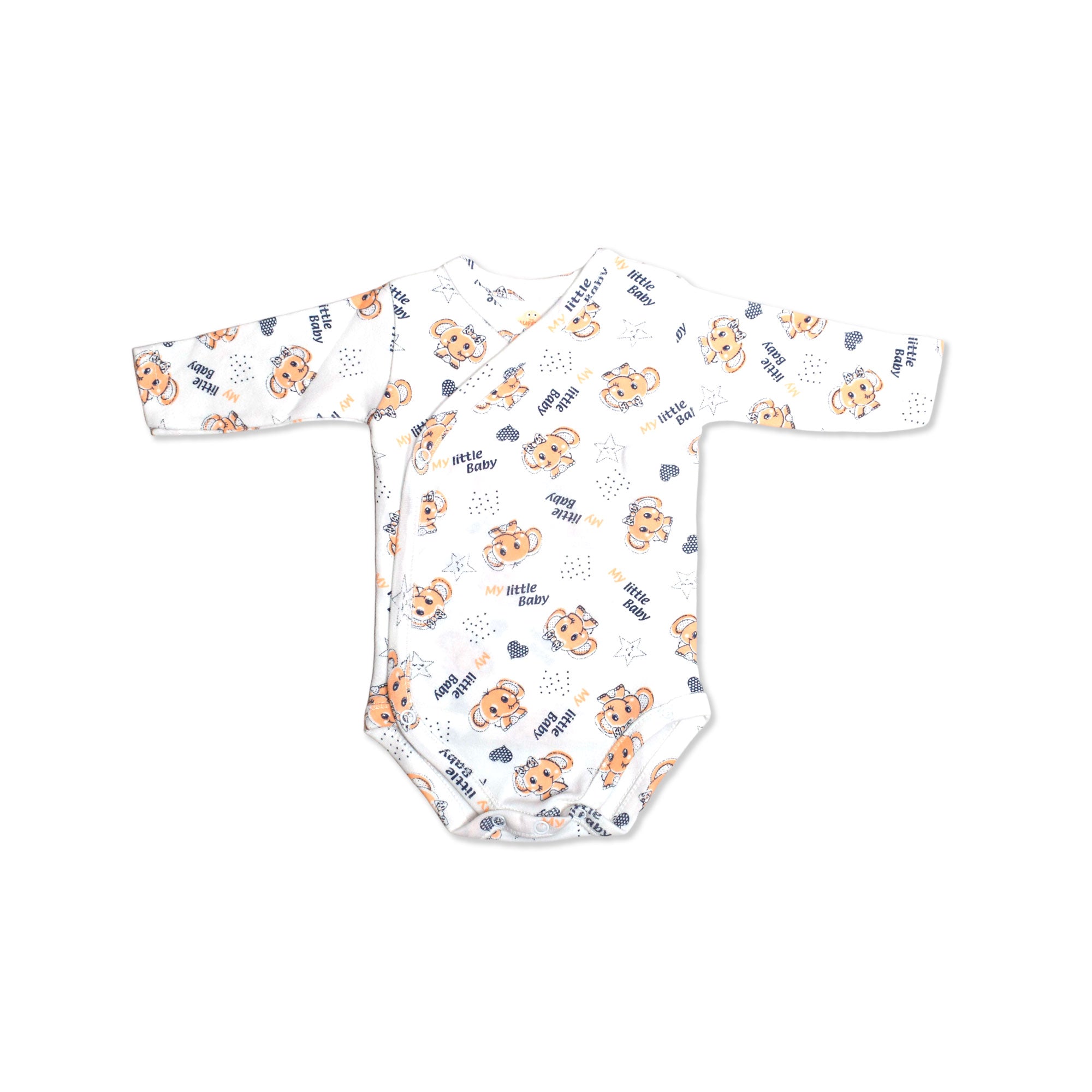 Printed Cotton Newborn Long Sleeve Sidesnap - 3 Pack Bundle
