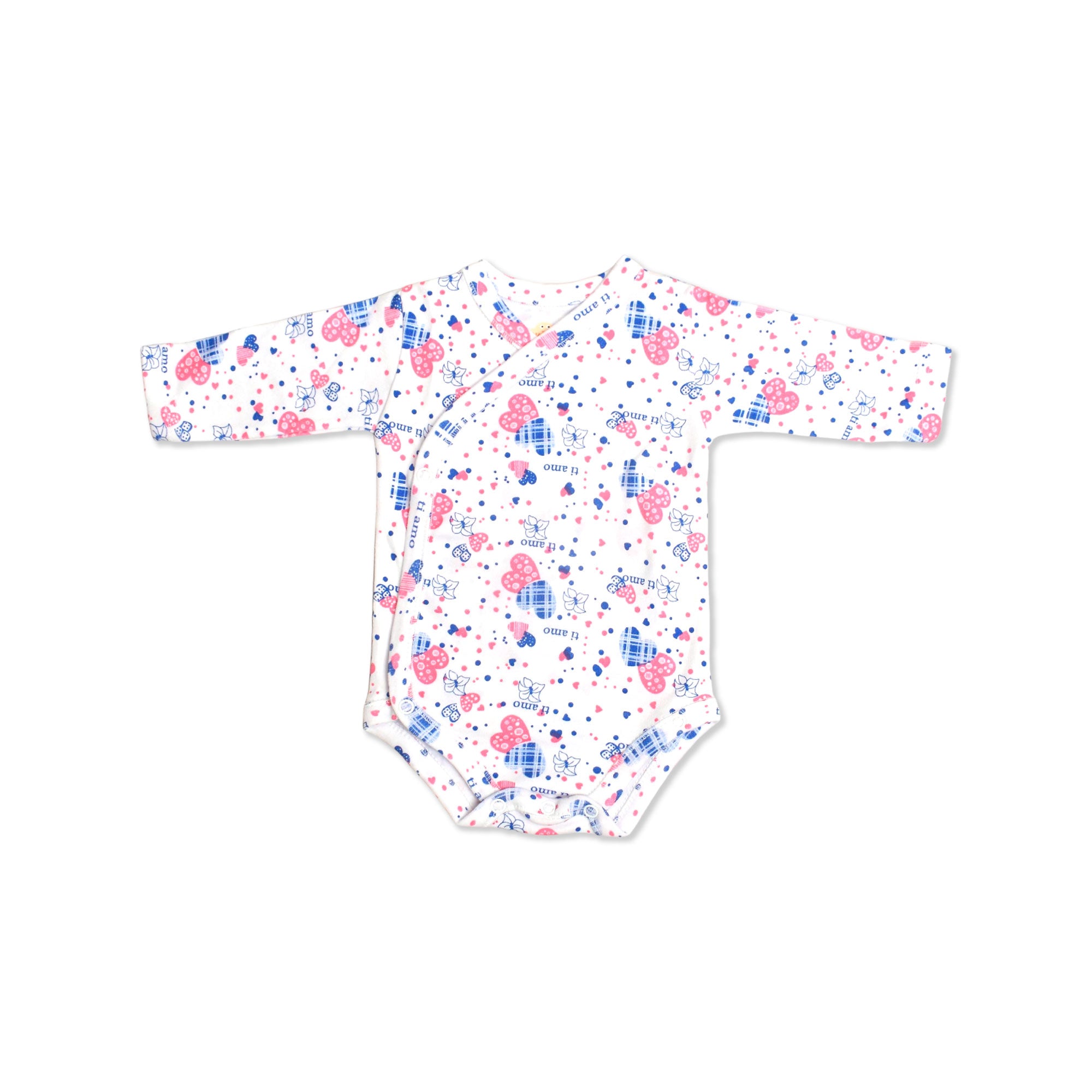 Printed Cotton Newborn Long Sleeve Sidesnap - 3 Pack Bundle