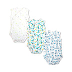 Printed Cotton Newborn Sleeveless Sidesnap - 3 Pack Bundle