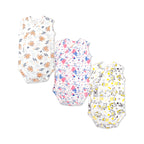 Printed Cotton Newborn Sleeveless Sidesnap - 3 Pack Bundle