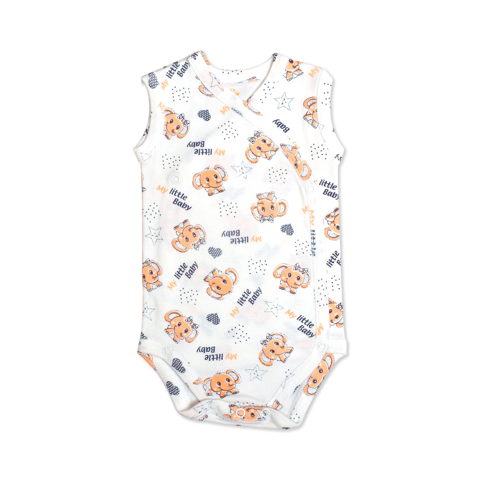 Printed Cotton Newborn Sleeveless Sidesnap - 3 Pack Bundle