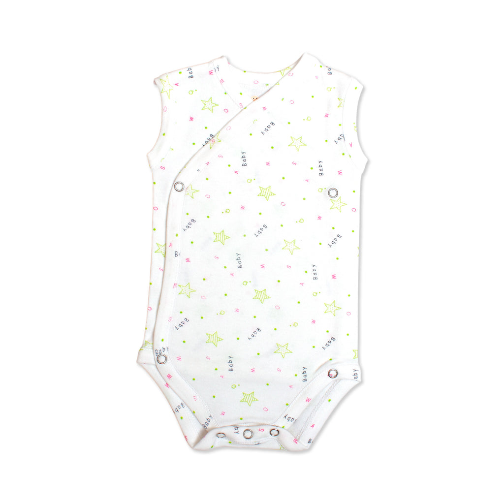 Printed Cotton Newborn Sleeveless Sidesnap - 3 Pack Bundle