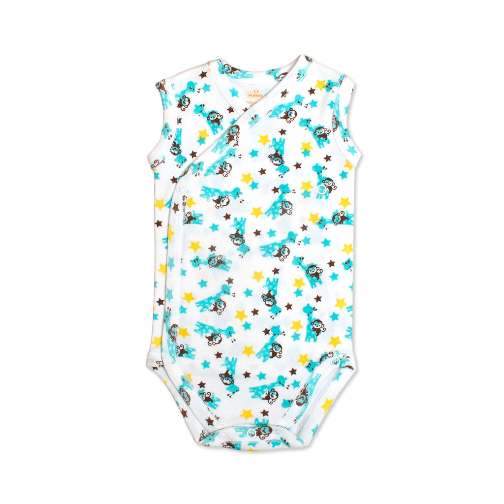 Printed Cotton Newborn Sleeveless Sidesnap - 3 Pack Bundle