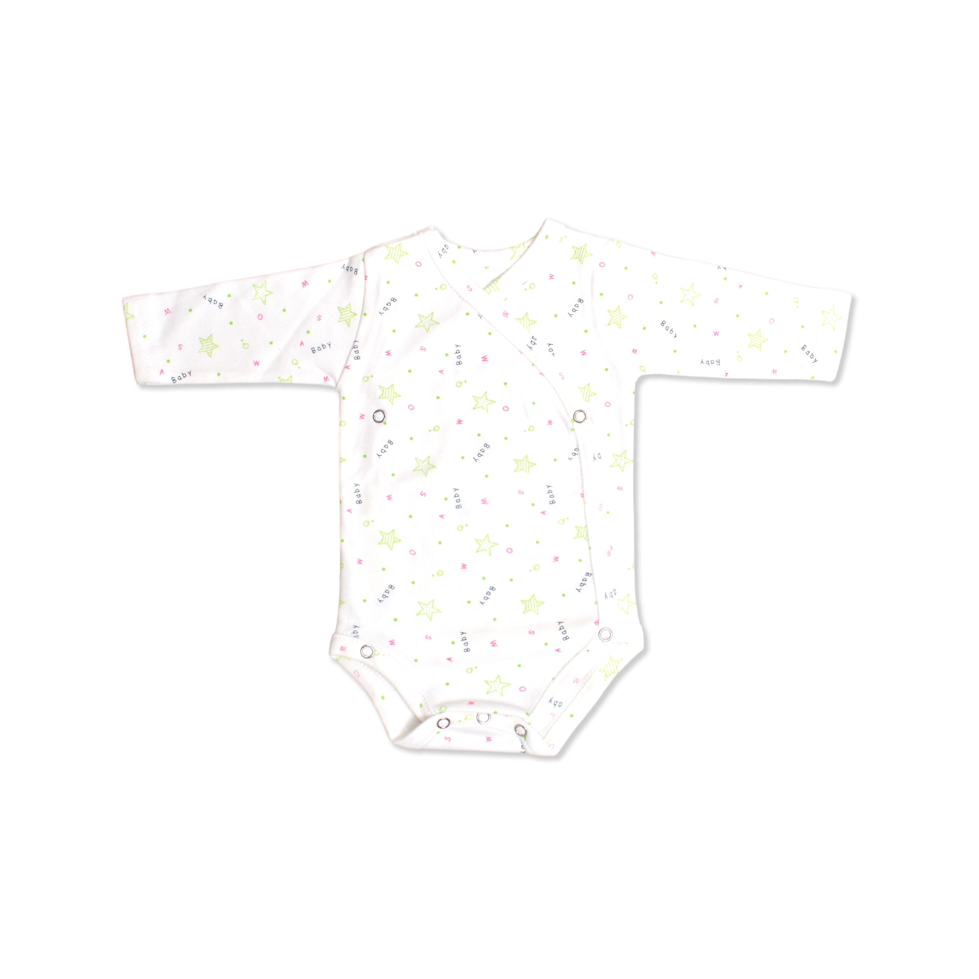 Printed Cotton Newborn Long Sleeve Sidesnap - 3 Pack Bundle