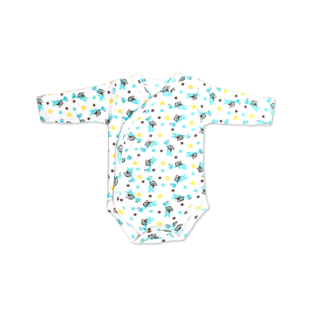 Printed Cotton Newborn Long Sleeve Sidesnap - 3 Pack Bundle