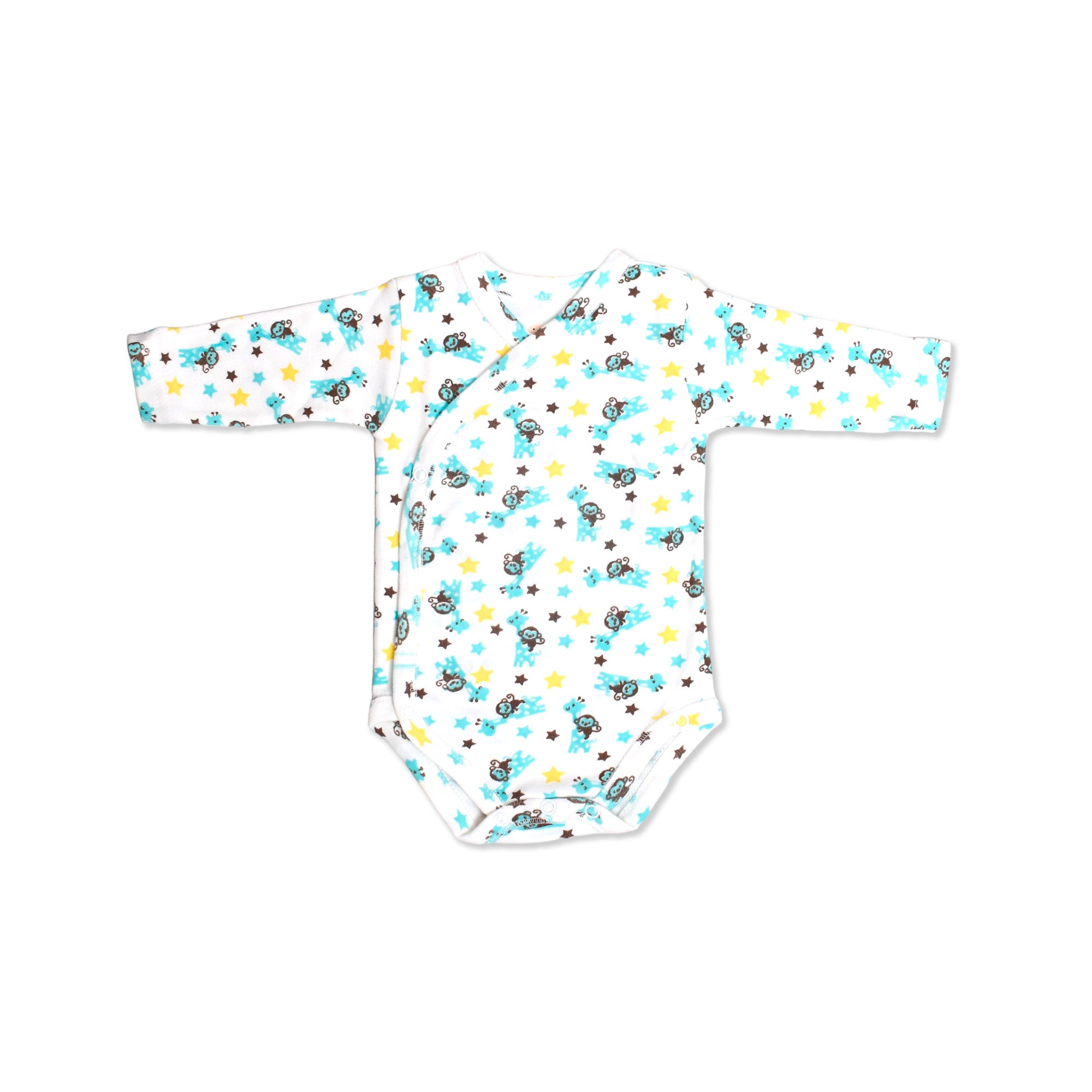 Printed Cotton Newborn Long Sleeve Sidesnap - 3 Pack Bundle