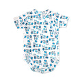 Printed Cotton Newborn Short Sleeve Sidesnap - Single