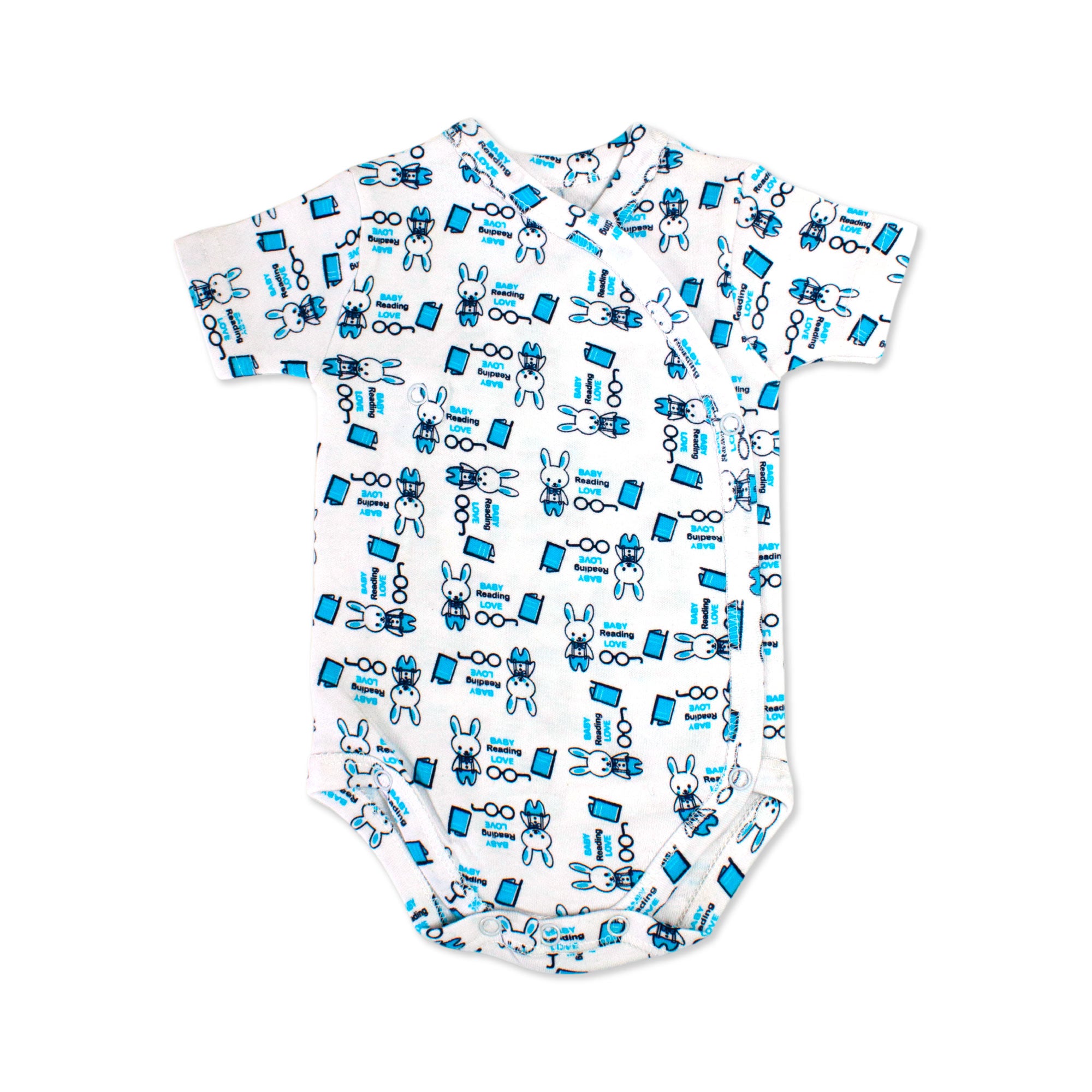 Printed Cotton Newborn Short Sleeve Sidesnap - 3 Pack Bundle