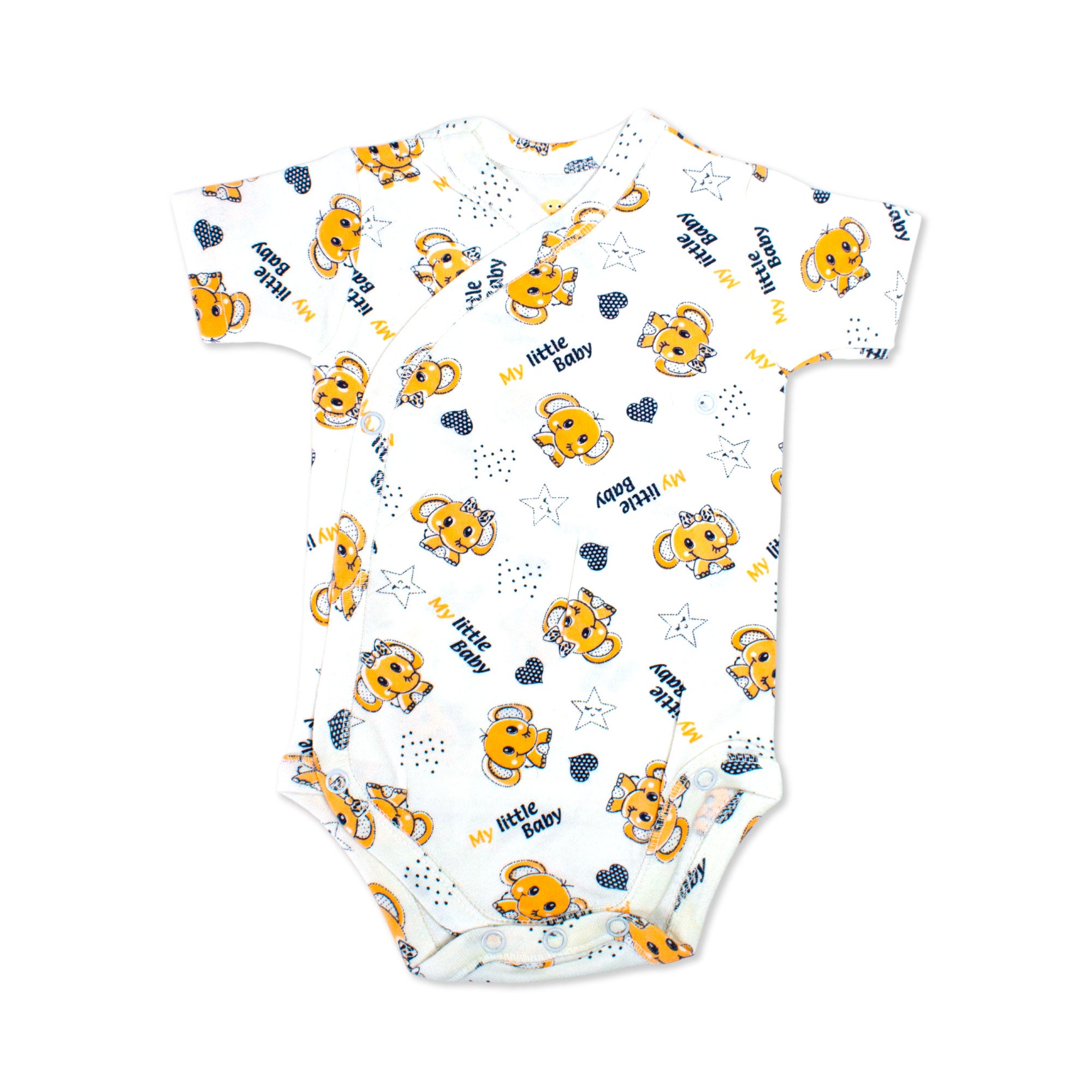 Printed Cotton Newborn Short Sleeve Sidesnap - 3 Pack Bundle