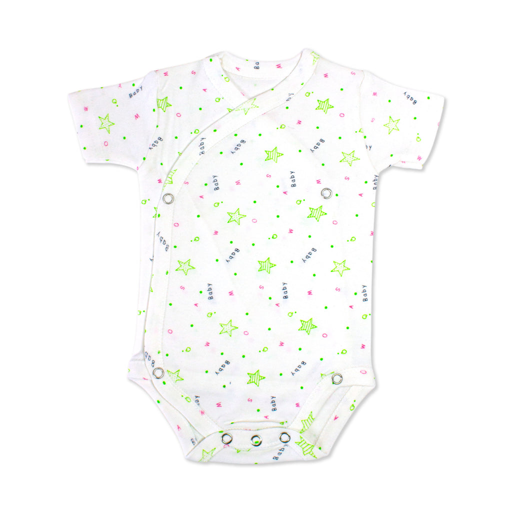 Printed Cotton Newborn Short Sleeve Sidesnap - 3 Pack Bundle