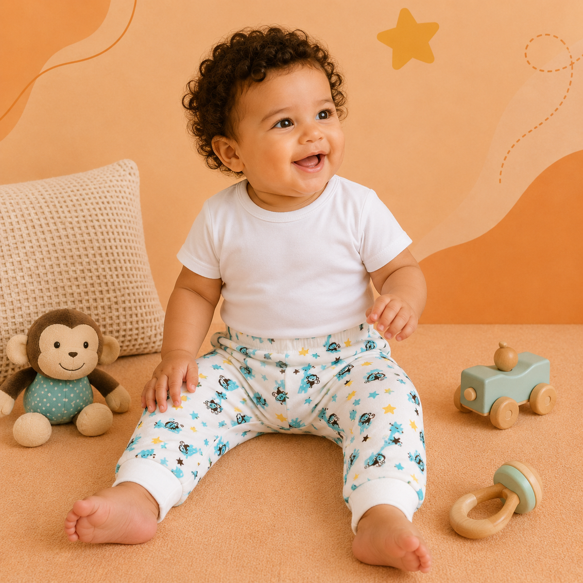 Printed Cotton Baby Pants - 3 Pack Bundle