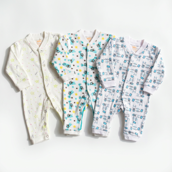 Printed Cotton Baby Jumpsuit — Build Your 3-Pack