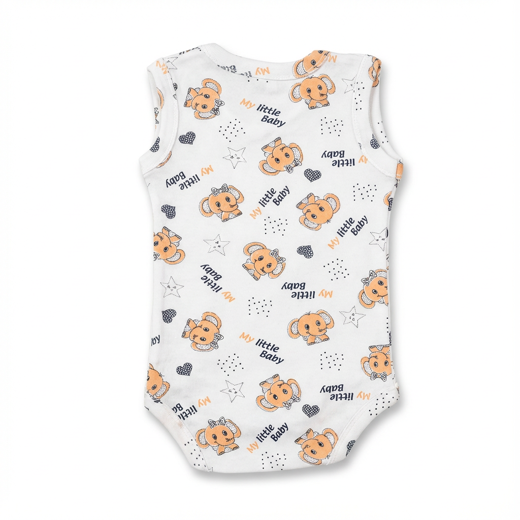 Printed Cotton Baby Sleeveless Bodysuit – 1 Pack - Image 22