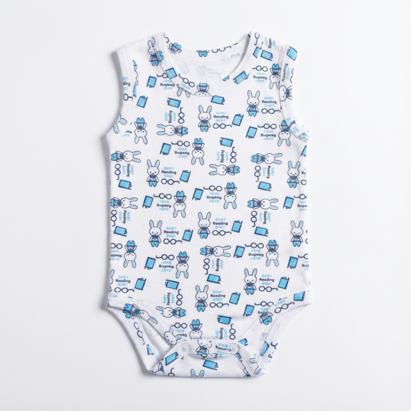 Printed Cotton Baby Sleeveless Bodysuit – 1 Pack