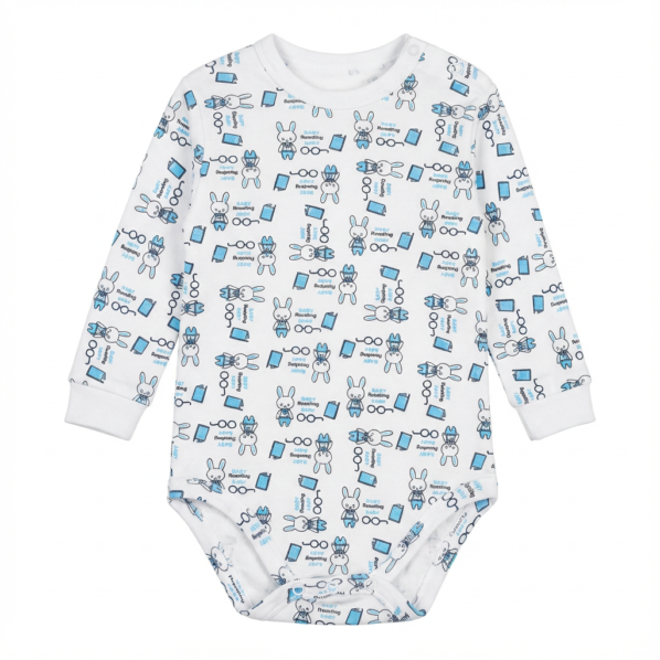 Printed Cotton Baby Long Sleeves Bodysuit – 1 Pack