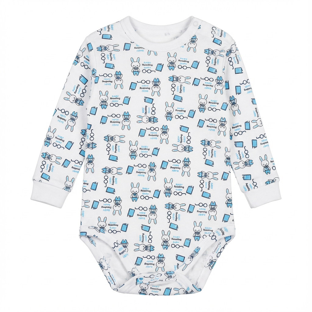 Printed Cotton Baby Long Sleeves Bodysuit – 1 Pack