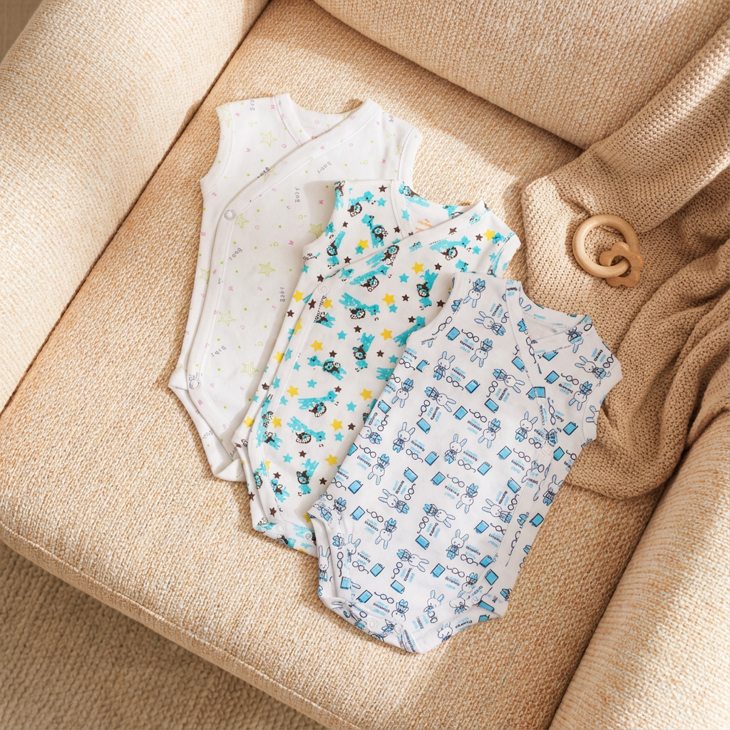 Printed Cotton Baby Sleeveless Sidesnap Bodysuit— Build Your 3-Pack - Image 11