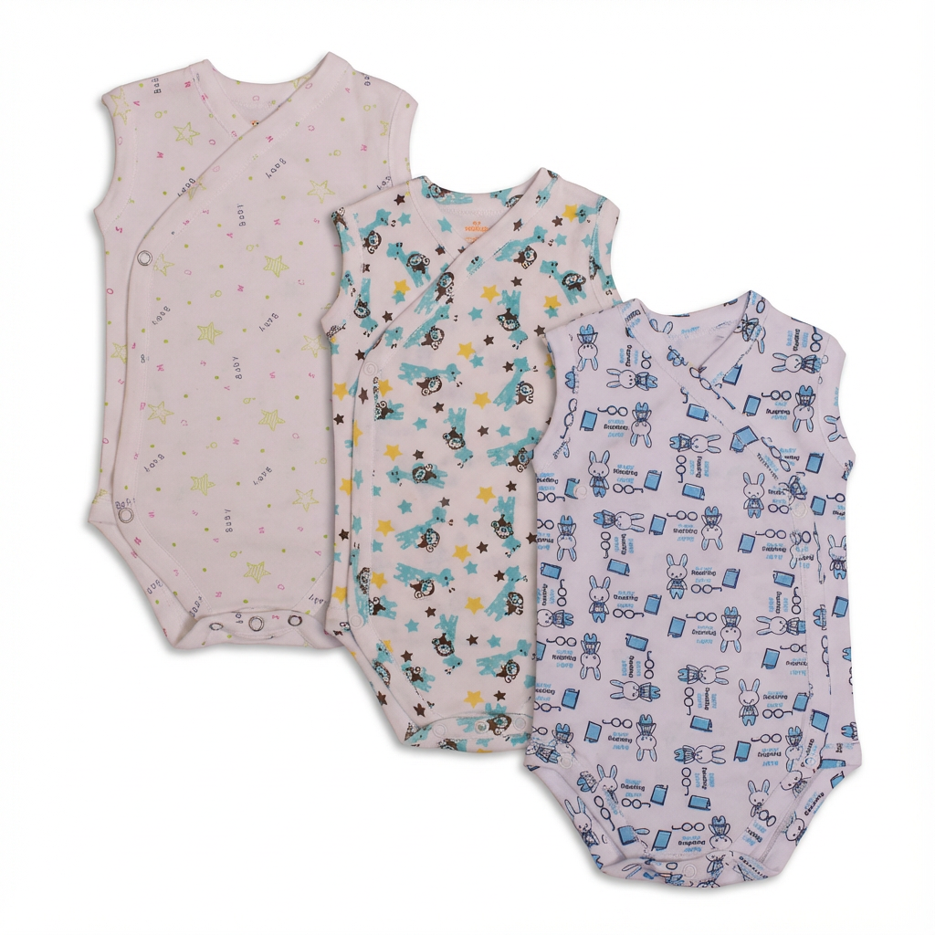 Printed Cotton Baby Sleeveless Sidesnap Bodysuit— Build Your 3-Pack - Image 12