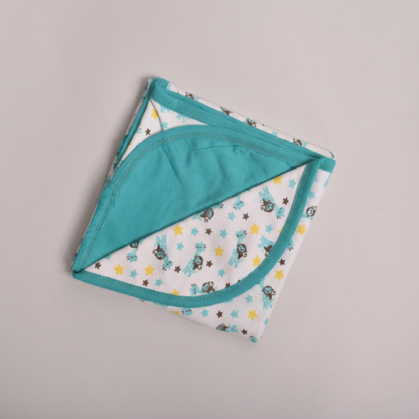Printed Cotton Baby Blanket (Double-sided with hood)