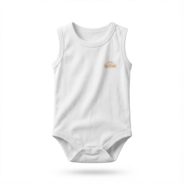 White Cotton Baby Sleeveless Bodysuit