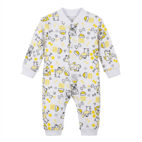 Printed Cotton Baby Jumpsuit — 1 Pack