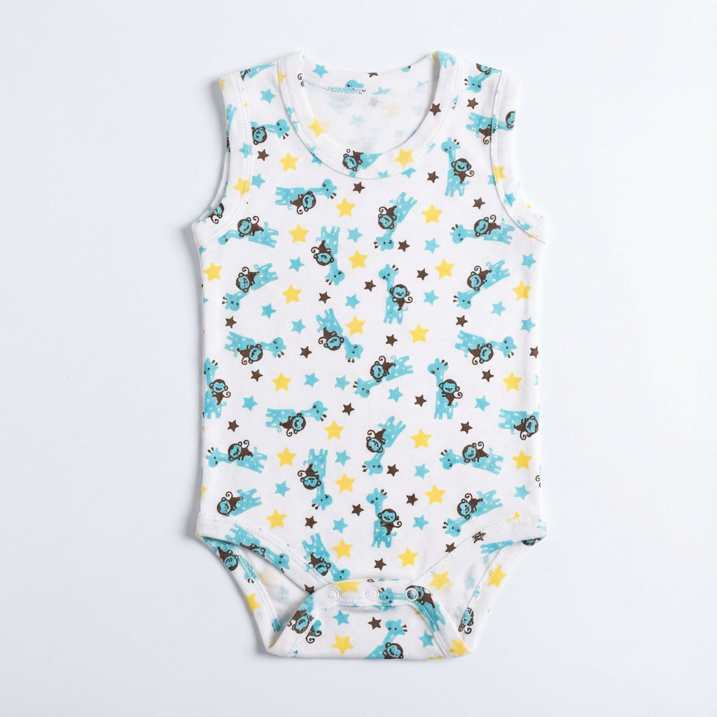 Printed Cotton Baby Sleeveless Bodysuit – 1 Pack - Image 8
