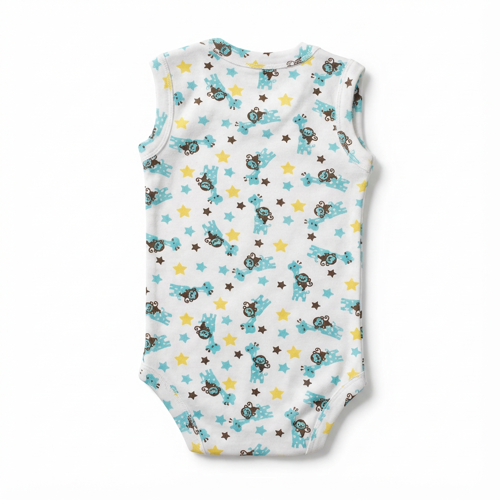 Printed Cotton Baby Sleeveless Bodysuit – 1 Pack - Image 9