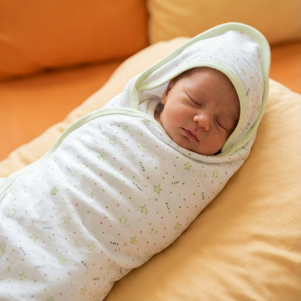 Printed Cotton Baby Blanket (Double-sided with hood) - Image 17