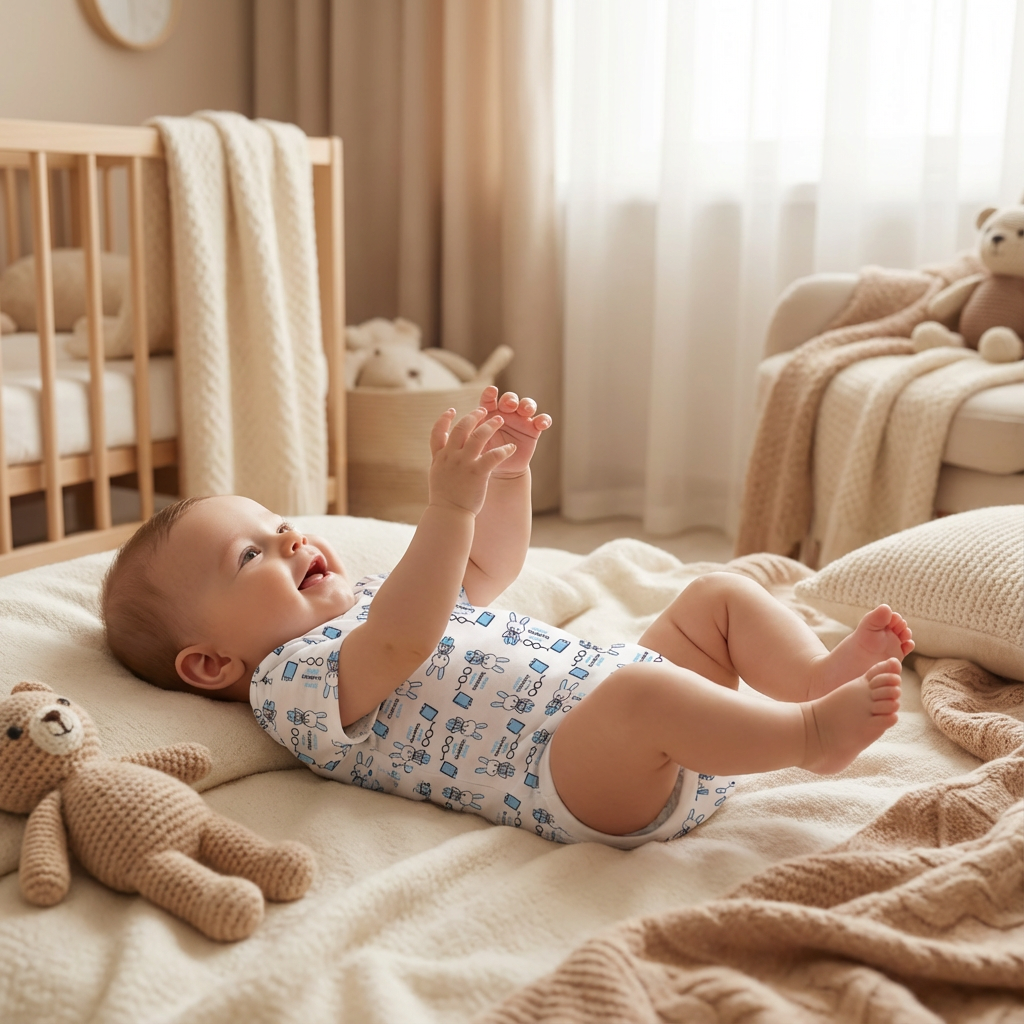 Printed Cotton Baby Short Sleeves Bodysuit – 1 Pack - Image 11