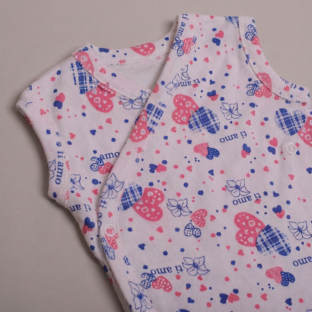 Printed Cotton Baby Sleeveless Sidesnap Bodysuit – 1 Pack - Image 27