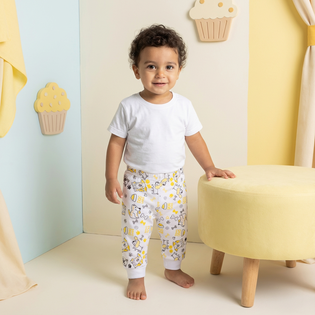 Printed Cotton Baby Pants – 1 Pack - Image 24