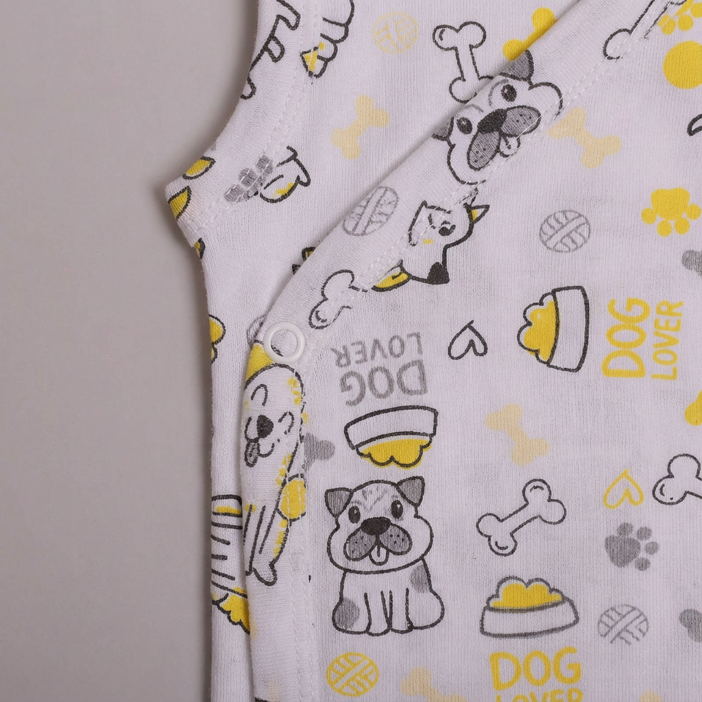 Printed Cotton Baby Sleeveless Sidesnap Bodysuit – 1 Pack - Image 5