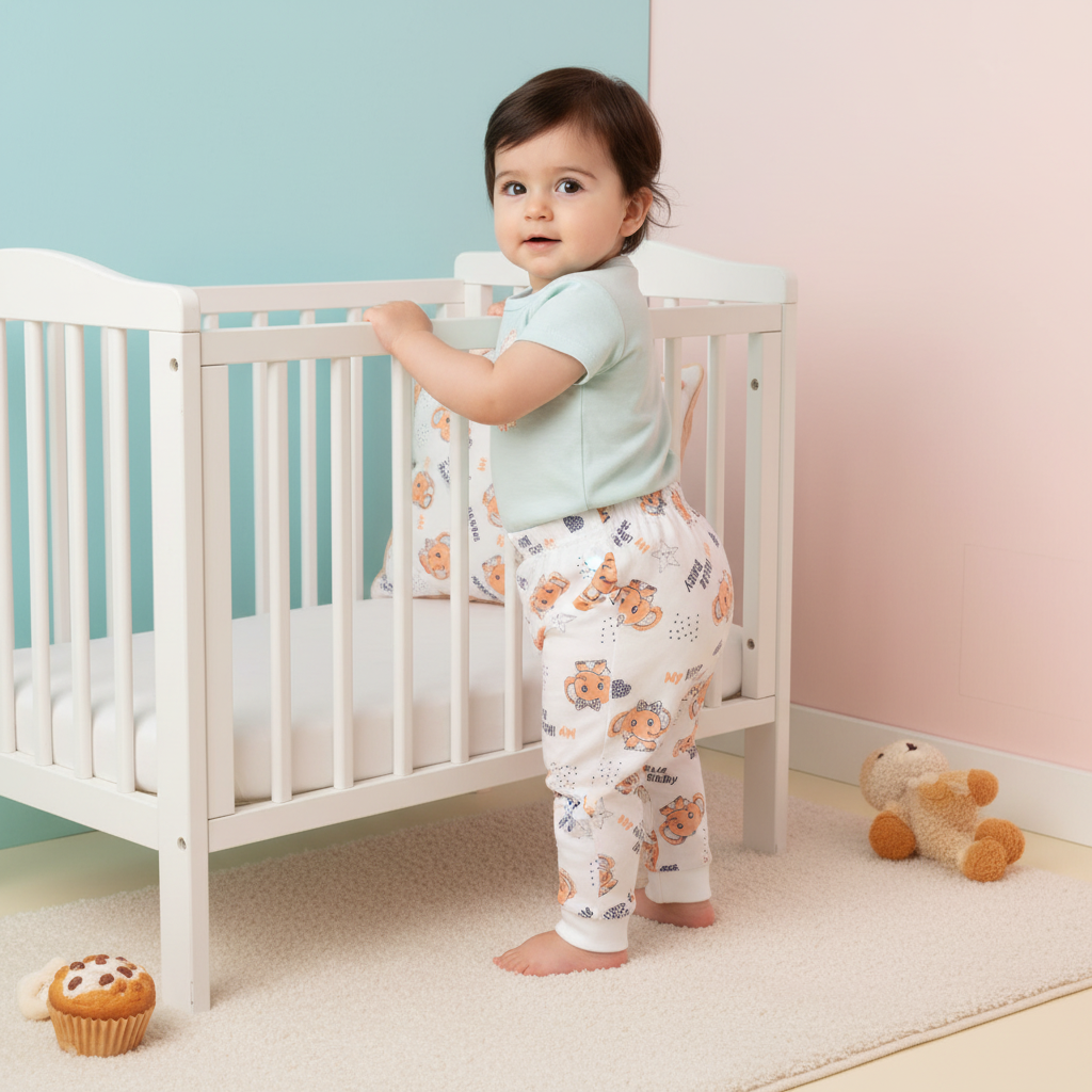 Printed Cotton Baby Pants – 1 Pack - Image 5