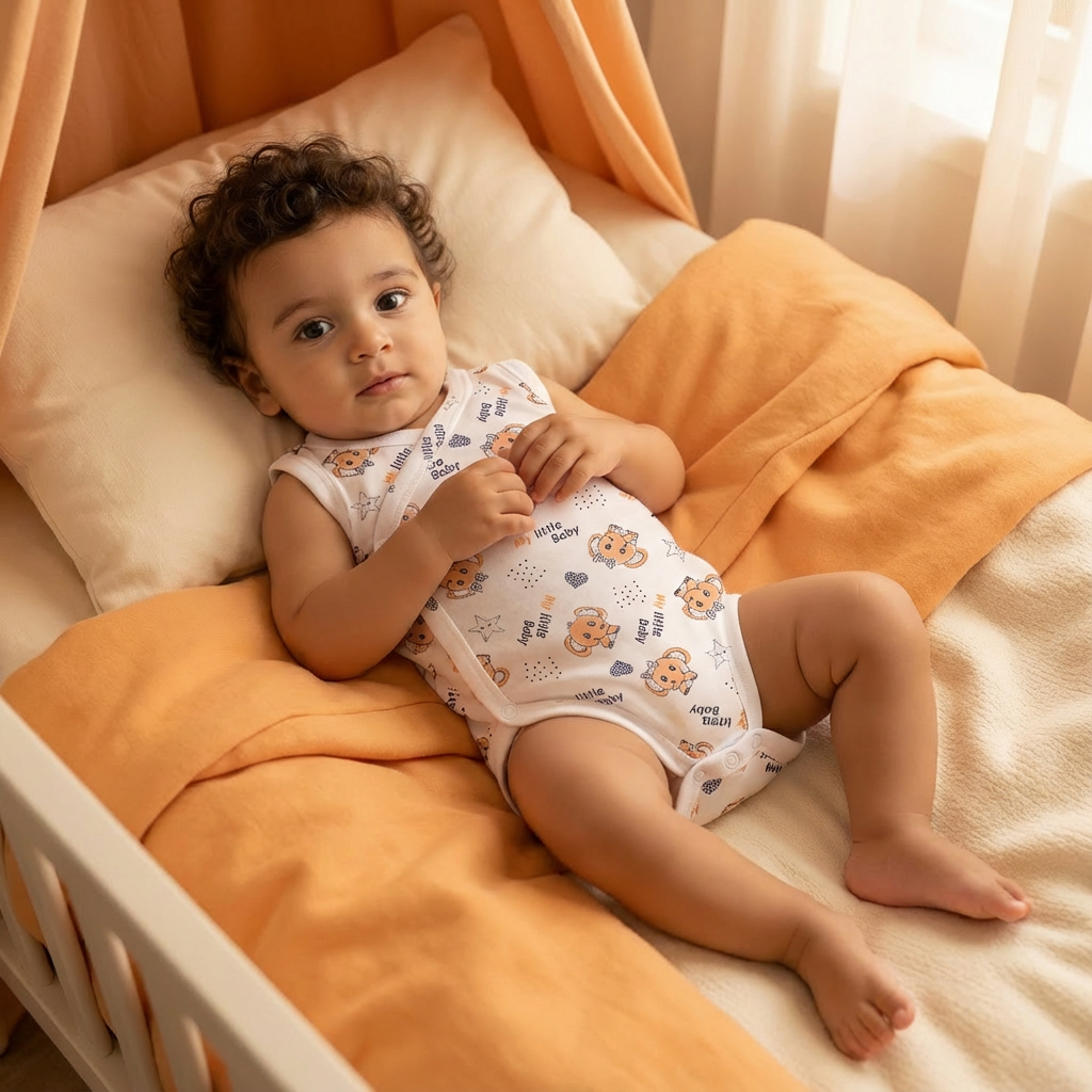 Printed Cotton Baby Sleeveless Sidesnap Bodysuit – 1 Pack - Image 23