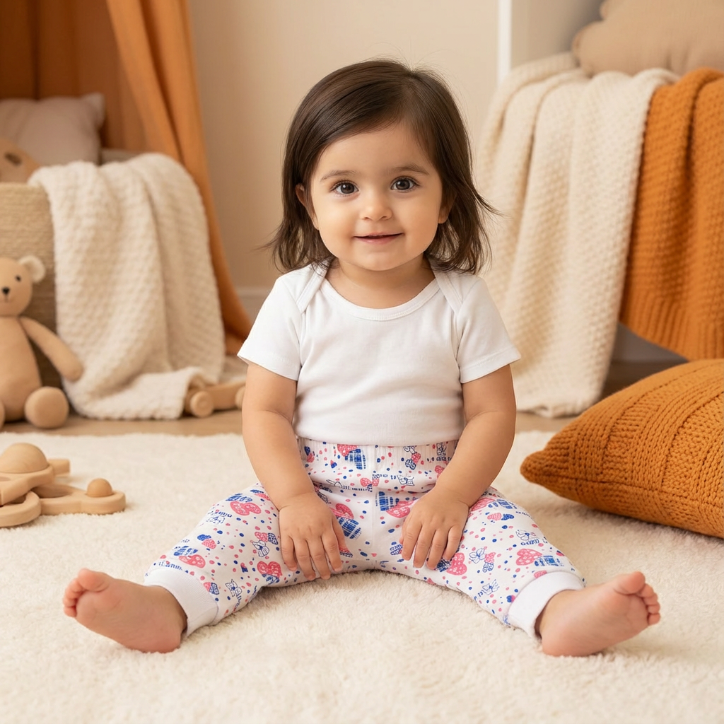 Printed Cotton Baby Pants – 1 Pack - Image 33