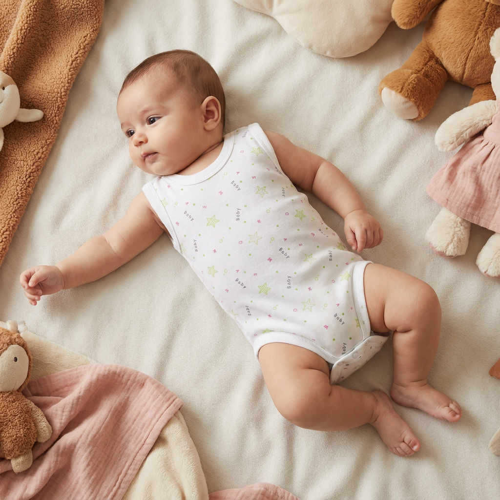 Printed Cotton Baby Sleeveless Bodysuit – 1 Pack - Image 40