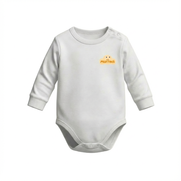 White Cotton Baby Long Sleeve Bodysuit