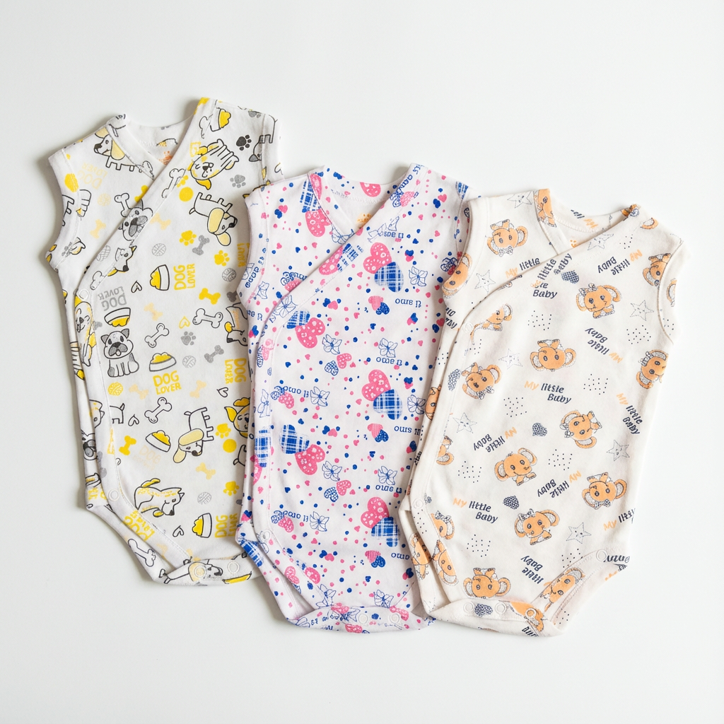 Printed Cotton Baby Sleeveless Sidesnap Bodysuit— Build Your 3-Pack - Image 14
