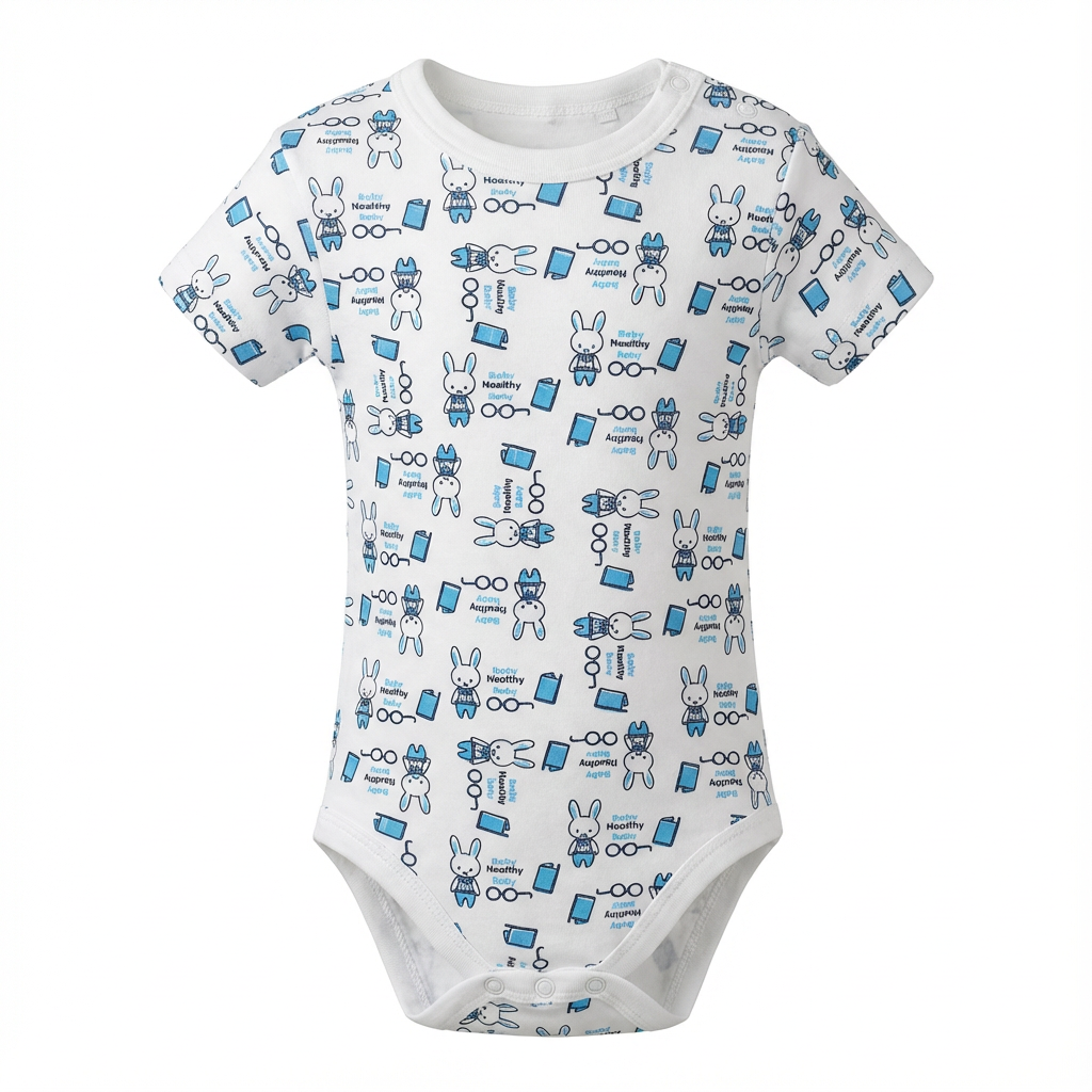 Printed Cotton Baby Short Sleeves Bodysuit – 1 Pack - Image 10