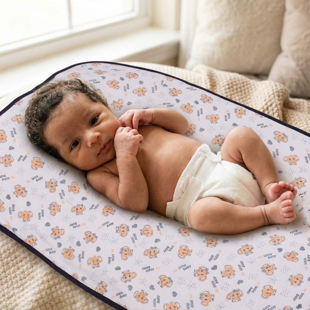 Printed Cotton Baby Blanket (Double-sided with hood) - Image 27