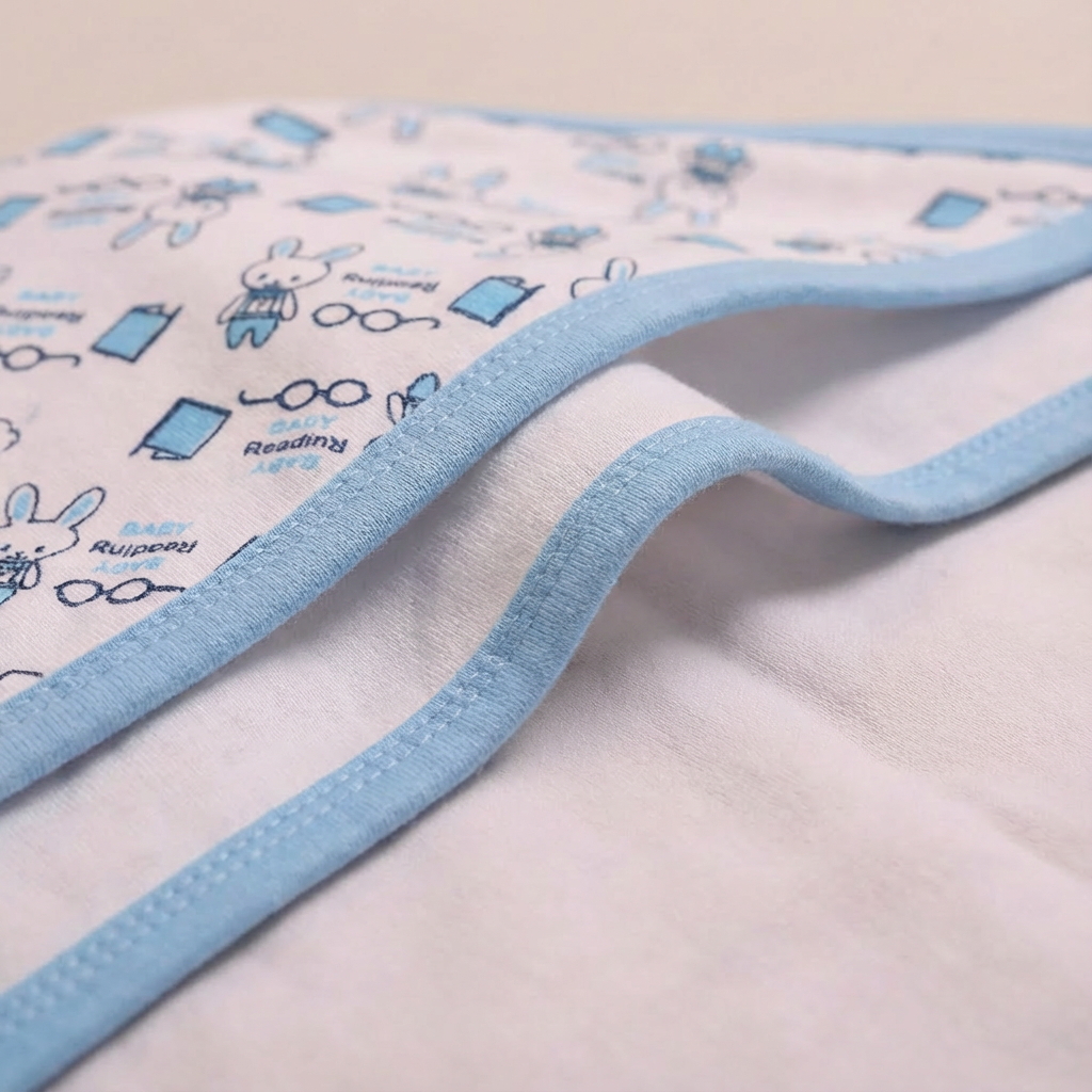 Printed Cotton Baby Blanket (Double-sided with hood) - Image 12
