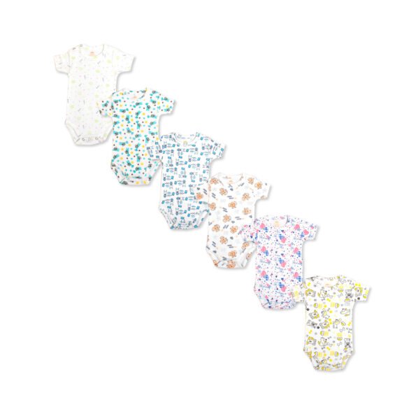 Printed Cotton Baby Short Sleeve Bodysuit – Build Your 3-Pack