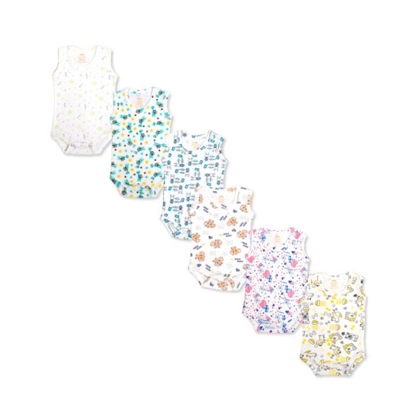 Printed Cotton Baby Sleeveless Bodysuit – Build Your 3-Pack