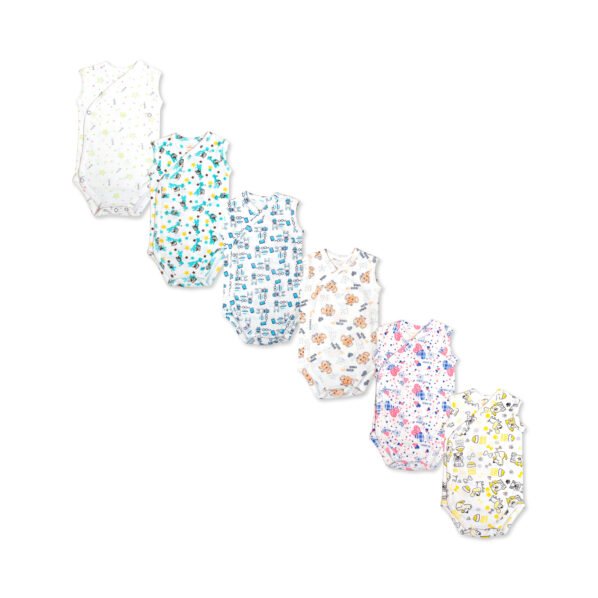 Printed Cotton Baby Sleeveless Sidesnap Bodysuit – Build Your 3-Pack